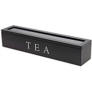 EH Excellent Houseware Tea Box with 6 Compartments, Black - Tea Storage Box