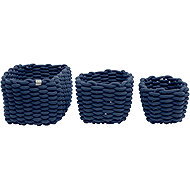 TOM TAILOR Knitted Storage Basket Set, 3 pcs, Dark Blue - Storage Box