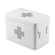 BOXIMO Metal first aid box with removable tray, 32.5×16.5×20.5cm, white - First-Aid Kit 