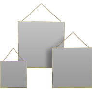 EH Excellent Houseware Set of hanging mirrors, gold frame, 3 pieces - Mirror