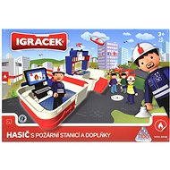  IGRÁČEK - fireman with the fire station and accessories  - Game Set