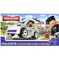 Igráček - Ein Polizist mit einem Polizeiwagen und Zubehör - Spielset