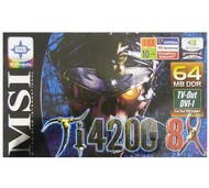 MSI MS-8894 (G4Ti4200-TD8X64) NVIDIA GeForce4 Ti4200 64 MB DDR AGP8x DVI - 