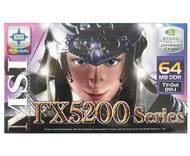 MSI MS-8907 (FX5200-TD) NVIDIA GeForce FX-5200 64 MB DDR AGP8x DVI - 