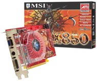 MSI MS-8980 (RX850XT-VTD256E), ATI Radeon X850XT 256 MB DDR3 PCIe x16 VIVO DVI - Graphics Card