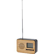 EH Excellent Houseware Alarm clock with radio and thermometer, battery operated, black - Alarm Clock