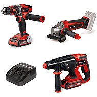 EINHELL Tool set AKU TE-TK 18/3 Li (angle grinder, drill, hammer, 2 × 3.0 Ah), 4257242 - Cordless Tool Set