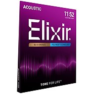 Elixir 11025 Polyweb 80/20 Bronze 11-52 Custom Light - Strings