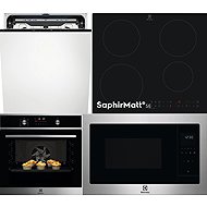 ELECTROLUX SatelliteClean EES68600L + SaphirMatt SE EIT60433CT + SteamBake EOD6F77WX + EMS4253TBX - Microwave, Built-in Dishwasher, Oven and Cooktop Set