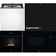 ELECTROLUX SatelliteClean EES68600L + SaphirMatt SE EIT60433CT + COD8H39Z + LMS4253TBH - Microwave, Built-in Dishwasher, Oven and Cooktop Set