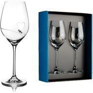 Element White wine glass Amore with Swarovski rhinestones 360 ml 2 pcs - Glass