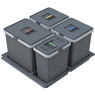 Elletipi Einbau-Abfallbehälter METROPOLIS - ausziehbar, 15+10+10+6 L, PTC28 06050 2F - Mülleimer