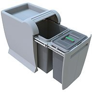 Elletipi Einbau-Abfallbehälter CITY - ausziehbar - 12 Liter + 8 Liter - PTA 3040A - Mülleimer