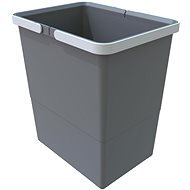 Elletipi Kunststoffkorb mit Griffen BIG, 18 L, grau, 34 x 22,5 x 30 cm - Mülleimer