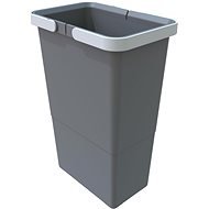 Elletipi Kunststoffkorb mit Griffen SMALL, 8 L, grau, 34 x 15 x 22,5 cm - Mülleimer
