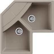 ELLECI Unico Corner 83 × 83 2VG G43 - Granite Sink