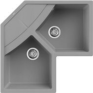 ELLECI Unico Corner 83 × 83 2VG G48 - Granite Sink