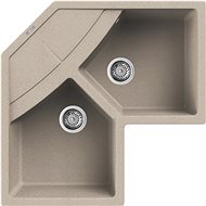 ELLECI Unico Corner 83 × 83 2VG G51 - Granite Sink