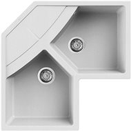 ELLECI Unico Corner 83 × 83 2VG G68 - Granite Sink