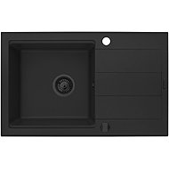 Pyramis Sparta Vulcano Plus Lux 1B 1D, 78 × 48 cm, Black edition - Granite Sink