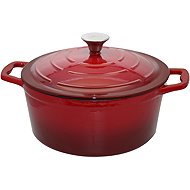ELO Pot with lid cast iron 26 cm, red - Pot