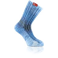 Grandma's socks Blue rainbow hand knitted, sizing. M - Charity