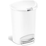 Simplehuman pedal bin - 50 l, half round, plastic, white - Rubbish Bin