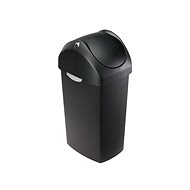 Simplehuman waste bin - 40 l, swing lid, black plastic - Rubbish Bin