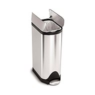 Simplehuman pedal bin - 30 l, butterfly lid, brushed stainless steel, FPP - Rubbish Bin