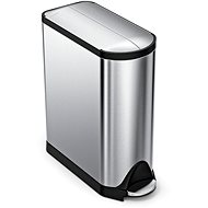 Simplehuman pedal bin - 45 l, butterfly lid, brushed stainless steel, FPP - Rubbish Bin