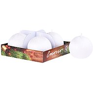 EMOCIO Advent ball scratched white 4 pcs 6×6cm - Candle Set
