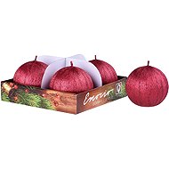 EMOCIO Advent ball tree decorations red 4 pcs 6×6cm - Candle Set