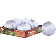 EMOCIO Silver Sphere advent candles 4pcs 6×6cm - Candle Set