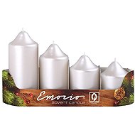 EMOCIO Stepped Advent candle pearlescent white 4pcs - Candle Set