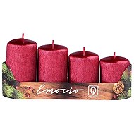 EMOCIO Stepped Scratching Advent Candle 4 pcs red - Candle Set