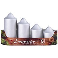 EMOCIO silver matt stepped advent candles 4 pcs - Candle Set