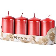 EMOCIO Advent cylinder candles 4pcs red 5×9cm - Candle Set