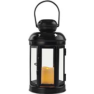 EMOS LED lantern black, round, 18,5 cm, 1x CR2032, indoor, vintage, timer - Lantern