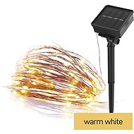 EMOS LED nano chain with solar panel, copper, 12 m, indoor and outdoor, warm white, timer - Light Chain