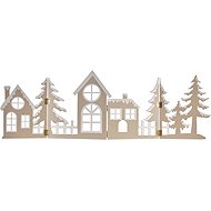 EMOS LED wooden decoration - village, 60 cm, 2x AA, warm white, timer - Christmas Lights