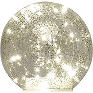 EMOS LED Christmas glass ball - gold, 15 cm, 3x AA, indoor, warm white, timer - Christmas Lights