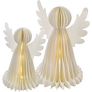 EMOS LED Christmas paper angels with stand, 2 pcs, 28/38 cm, indoor, timer - Christmas Lights