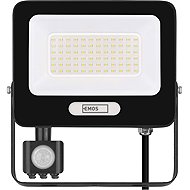 EMOS GLARO with motion sensor, 50 W, black, IP54, 5000 lm, neutral white - LED Reflector