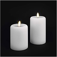 EMOS LED 2× Wax Candle with Realistic Flame, 4× AA, Warm White, Timer - Christmas Decoration