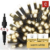 EMOS Premium LED Connecting Chain Flashing Black – Icicles, 3m, Outdoor, Warm White - Light Chain