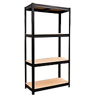 EMPT Metal shelf rack, 150 × 70 × 30 cm, black, 4 shelves - Shelving Unit