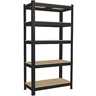 EMPT Metal shelf rack, 180 × 90 × 30 cm, black - Shelving Unit