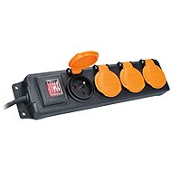 Solight Outdoor extension lead with switch, 4 sockets, IP44, 3 m - Extension Cable