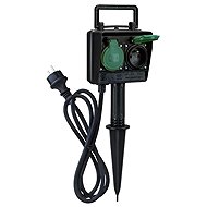 Solight Garden socket post with spike, 2 sockets, IP44, rubber 1.5 m - Extension Cable