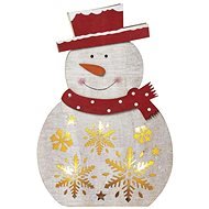 EMOS LED Christmas Snowman Wooden, 30cm, 2 × AAA, Warm White, Timer - Christmas Lights